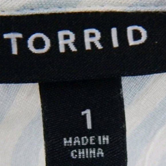 Torrid Blue Stripe Faux Wrap Dress - Picture 3 of 4